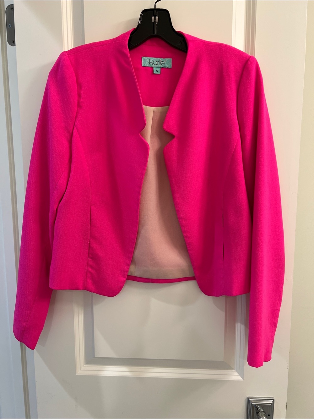 Karlie Hot Pink Open-Front Blazer Jacket